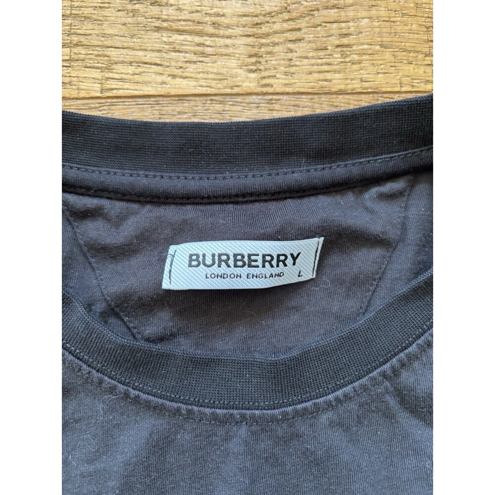 Burberry London England Logo Cotton T-Shirt Black LuxuryStreetwear Designer Sz L - Picture 4 of 7